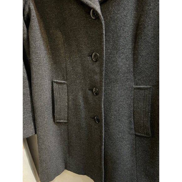 Wool Blend Coat FLEET STREET Women’s PM Jacket Charcoal Gray Button Classic - Picture 2 of 9
